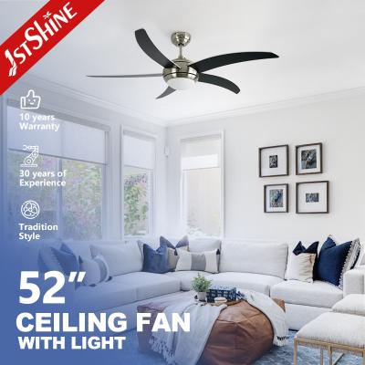 China Indoor 52 Inch Remote Control Modern LED Ceiling Fan 5 Plywood Blades for sale