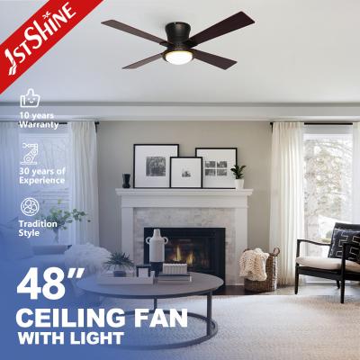 China 48 Inches Flush Mount Dimmable LED Ceiling Fan For Living Room for sale