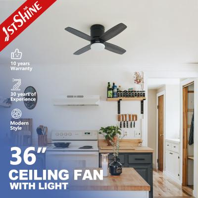 Cina 36 pollici di LED moderno ventilatore di soffitto invisibile Mini 4 lame di compensato basso profilo luce di attenuazione in vendita