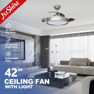 China AC Motor 230V 3 Color LED Invisible Ceiling Fan Remote Control for sale