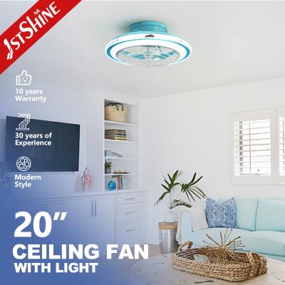 China Blue Modern 220V LED Ceiling Fan With Dimming LED Light And Remote Control for sale