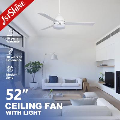 China 3 Plywood Dimming Modern LED Ceiling Fan 52 Inch Three Speeds for sale