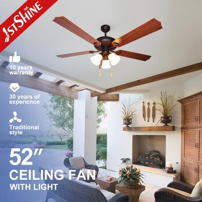 China 52 Inch 60w Noiseless Ceiling Fan 220v 5 Blades For Restaurant Living Room for sale