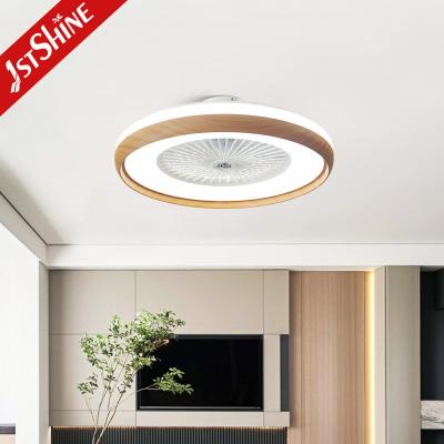 China Imitation Wood Grain Finish 23 Inch AC Motor LED Bedroom Ceiling Fan for sale