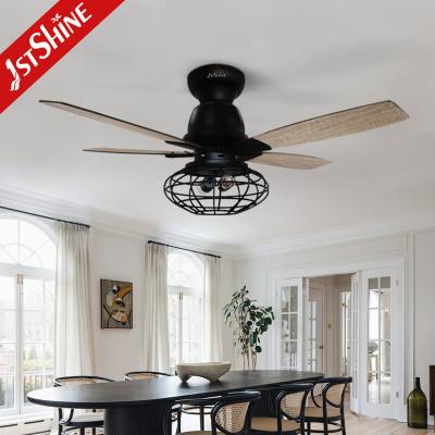 China Industrial Style Flush Mount 220V Decorative Ceiling Fan With Light for sale