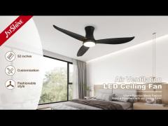 Black LED Ceiling Fan With Remote Control Low Voltage High Speed