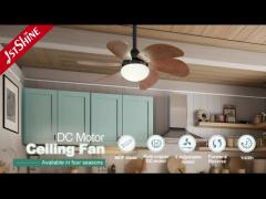 30 Inch Traditional Indoor LED Ceiling Fan Remote Control 6 Speed DC Motor