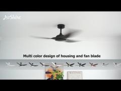 52 Inches White Remote Ceiling Fan Without Light ABS Blade Smart APP Control