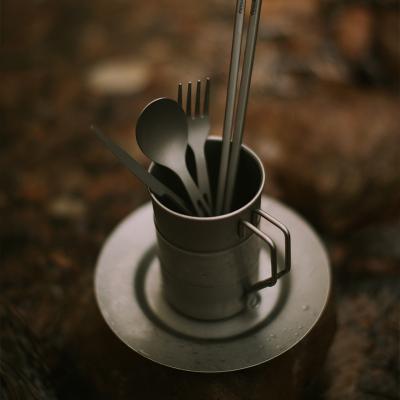 China Sustainable 400ml Stainless Steel Cafe Beer Outdoor Hikeing Vintage Mugs Wire Handle Camping Accessories for sale