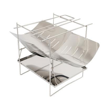 China Combination Frame Collapsible Collapsible Burning Fire Stand Stainless Steel Outdoor Camping Accessories for sale