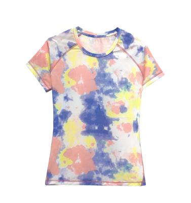 China Anti-Wrinkle Streetwear 100%cotton Hip Hop T-shirt Apparel Gradient Color Tie Dye Unisex T-Shirts For Eco-Friendly Clothing Custom Made for sale