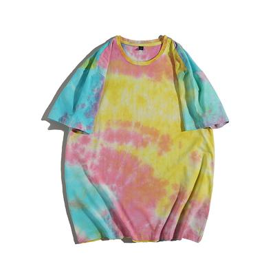 China Custom Tie Dye Anti-Wrinkle Dye Men's High Quality 100% Cotton Short Sleeve T-Shirt For Summer for sale