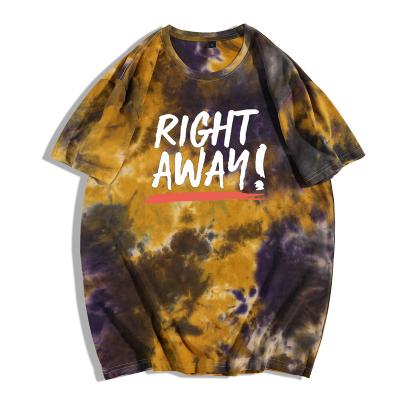 China Custom Made Anti-Wrinkle Copywriting Hip Hop T-shirt Summer Tie Dye Plus Size T-shirt 2021 New For Men for sale