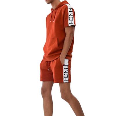 China High Quality QUICK DRY Custom Made Gym Sportswear Hoodie Cotton Logo Shorts Two Piece Men's Sportswear Sleeveless Set for sale