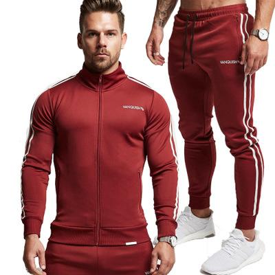 China Custom Made High Quality Anti-Wrinkle Fitness Jogging Two Piece Suit For Men for sale