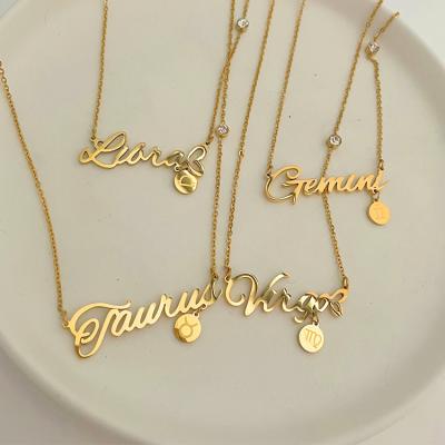 China Stainless Steel Astrology 12 Zodiac Jewelry Hot Selling Punk Necklace For Women for sale