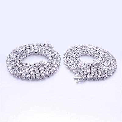 China American Punk Silver Plated 925 Diamond Statement Moissanite Tennis Necklace Sets for sale