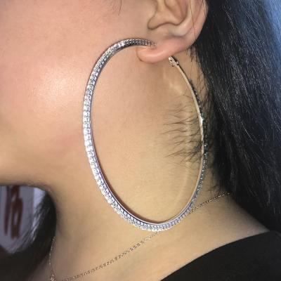 China Women's CLASSIC Wholesale Diamond Hop Hip DS Circle Fashionable Big Earrings for sale