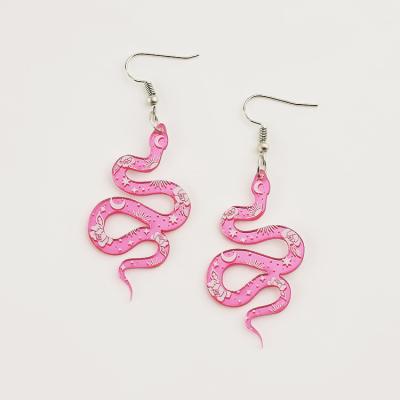 China Ladies CLASSIC Indiana Kids Hot Pink Animal Earrings Snake For Women Girls for sale