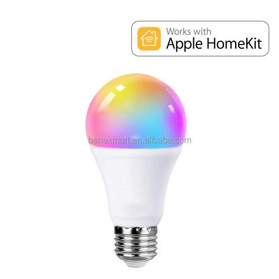 China Benexmart A60 E26 E27 RGBCW Siri Voice Control Alexa Google Assistant WiFi LED HomeKit Bulbs Home Compatible Smart Lamp Switch for sale