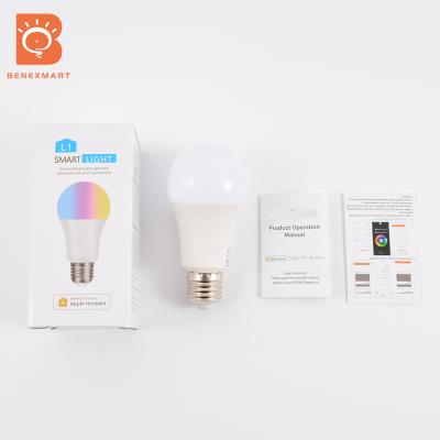 China Benexmart A60 E26 E27 RGBCW Siri Voice Control Alexa Google Assistant SmartThings Smart WiFi LED HomeKit Compatible Bulbs Light for sale