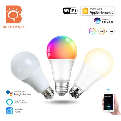 China Benexmart E27 Tuya WiFi Dimmable Lamp RGBCW Music Sync Siri Alexa Google Home Voice Control Smart Homekit Smart LED Light Bulb for sale