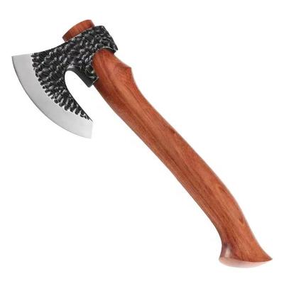 China Outdoor Wholesale Custom Wood Handle Alloy Steel Handmade Rosewood Camping Ax Handle for sale