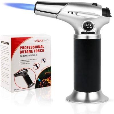 China New Arrival GF901 Custom Refillable Wholesale Butane Reactors Flame Torch Lighter for sale