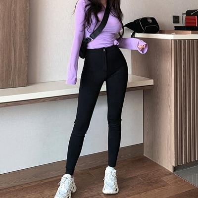 China QUICK DRY women leggings stretch wild slim black waist 2021 new prices small high leg wholesale cheap jeans plus size yoga pants for sale