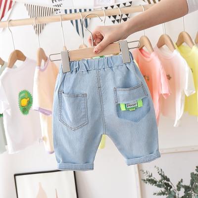 China Color Fade Proof NVFelix Spring Unisex Children's Clothing New Wholesale Elastic Waist Cute Light Blue Toddler Girls Jeans for sale