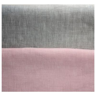 China Good quality 100% organic fabric plain linen solid yarn dyed fabric for clothing pattern twill herringbone fabric for sale