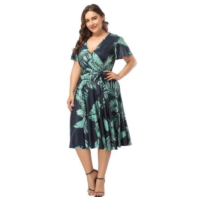 China Anti-static Women's Autumn Vintage Floral Print Sleeve Maxi Dresses Plus Size Casual Summer Dress for sale