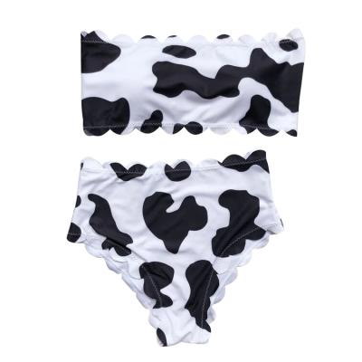 China Breathable Manufacturers Supply 2021 New Breast Bikini Cow Printing Style Wrapped Swimwear High-waist Swimsuit for sale