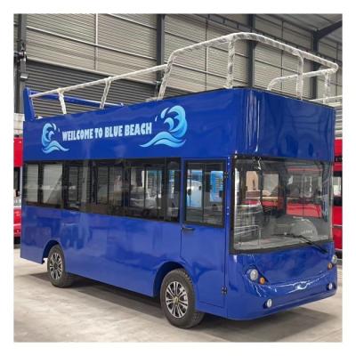 China Elektrische toeristenbus op batterijen Dubbeldekker Sightseeing Car Aangepaste golfkarretjes Te koop