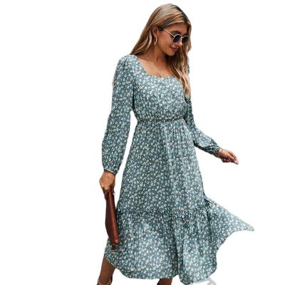 China Custom Anti-Wrinkle 2021 2021 Spring Dress Casual Dresses Women Long Sleeve Maxi Dress Women's Clothing for sale