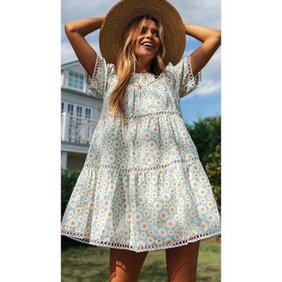 China OEM Breathable Service Breathable Sleeve Mini Dress Summer Boho Hot Selling Casual Dress For Women for sale