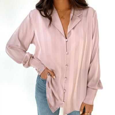 China hot sale elegant long sleeve blouse shirt Anti-wrinkle women satin blouses 2021 blouses for women for sale