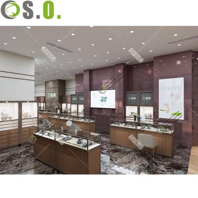 China Jewelry Store Decoration Latest Design Jewelry Shop Interior Decoration With Custom Jewelry Showcase for sale