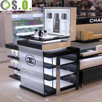 China Cosmetic shop interior design high quality glass cosmetic showcase with cosmetic shop interior design for sale