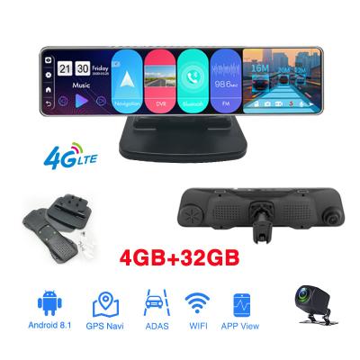 China 12inch Android 8.1 Car DVR PHISUNG Android 8.1 4+32G 4G ADAS WIFI GPS Navigation Mirror Car DVR Dual Cams and Parking Monitoring for sale