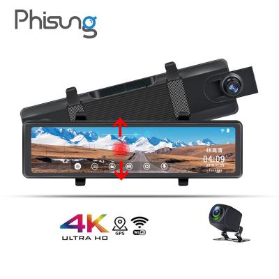 China Phisung S16 12inch 4K Dual Touch Screen 12inch Night Vision Cams Car DVRs WIFI GPS Mirror Car DVRs Motion Detection Car Video Recorder Dual H.265 for sale