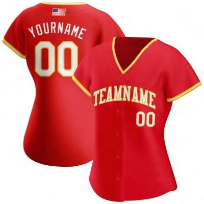 China Red White Gold Authentic Baseball Stitched Clean Cutie Breathable Custom for sale