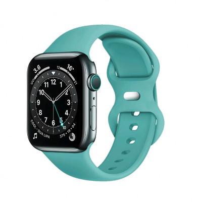 China Silicone For Apple Watch Silicone Wrist Strap 38mm 40mm 42mm 44mm 45mm 41mm For Iwatch Series Se 7 6 5 4 3 Sport Band for sale