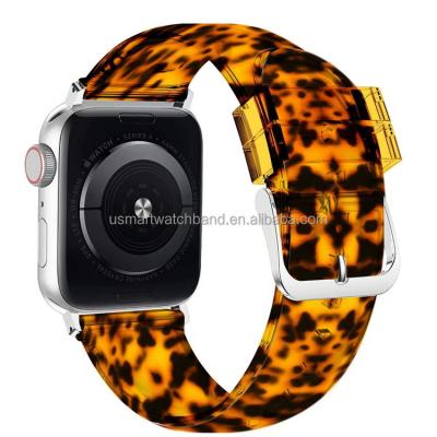 China tpu for apple watch bands transparent color square buckle strap scale tpu wholesale soft watch band for apple watch samsung smart watch for sale