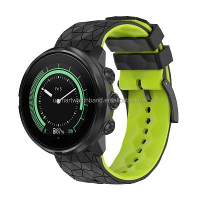 China Football Texture Two Colors 24mm Sport Silicone Watch Band For Suunto 9 Baro D5 Replacement Strap For Suunto Spartan Bracelet Accessories for sale