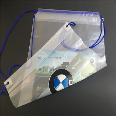 China Hot PUNCH Sealing LDPE Backpack Bag Drawstring Bag Glossy Clear Plastic for sale