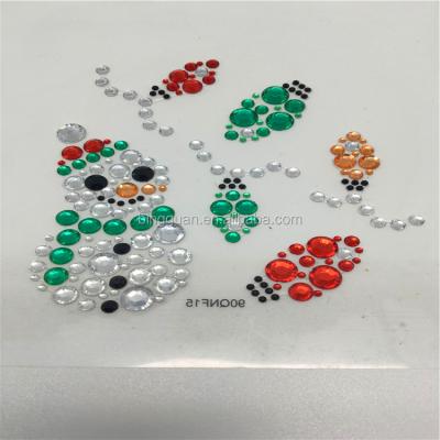 China Waterproof+Eco-friendly Custom Design 3d Colorful Crystal Christmas Phone Sticker 2017 New for sale