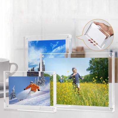 China Modern Customized Exquisite Workmanship Large Multifunctional Magnet Cube Acrylic Photo Frame Magnetic Customized Shape for sale