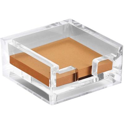 China Durable Clear 3x3 Notepad Holder WITHOUT Pads Acrylic Sticky Notepad Holder for sale