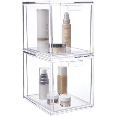 China Customized Viable Acrylic Clear Cube Storage Make Up Drawer Organizer Make Up Drawer Organizer for sale